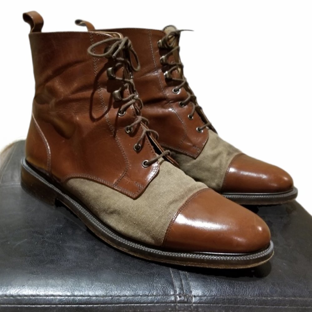 Men's IDEA Leather & Canvas Boots (Size 11.5/12) - Picture 3 of 12